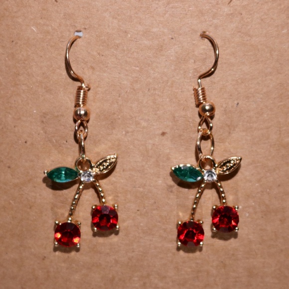 Cherry Dangle Earrings - Picture 2 of 2